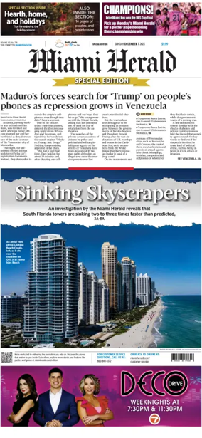 Cover of Miami Herald (Sunday)