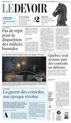 Cover of Le Devoir