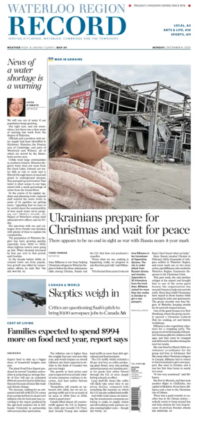 Cover of Waterloo Region Record