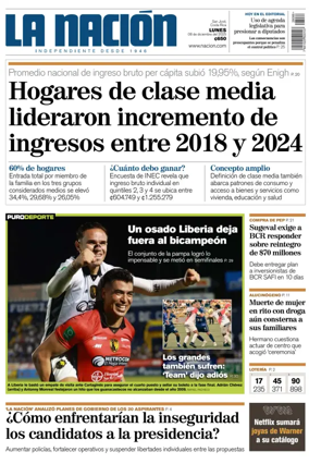 Cover of La Nacion (Costa Rica)