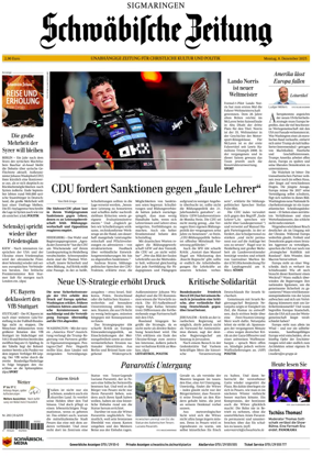 Cover of Schwaebische Zeitung (Sigmaringen)