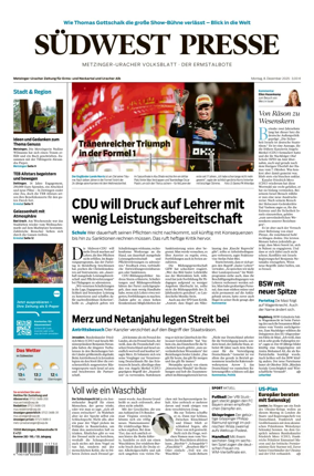 Cover of Südwest Presse (Metzinger Uracher Volksblatt / Der Ermstalbote)