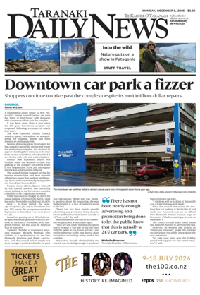 Cover of Taranaki Daily News