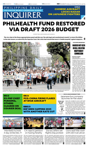 Cover of Philippine Daily Inquirer