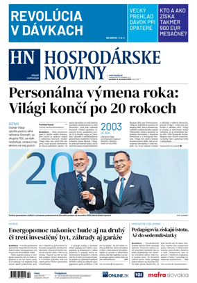 Cover of Hospodárske noviny
