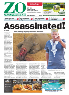 Cover of Zululand Observer - Monday