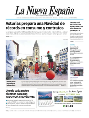 Cover of La Nueva España (Oviedo)