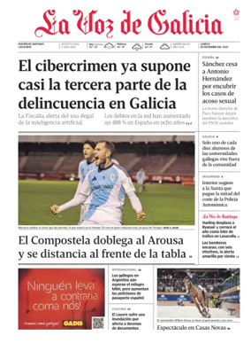 Cover of La Voz de Galicia (Santiago)