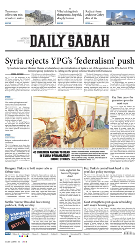 Cover of Daily Sabah (Turkey)