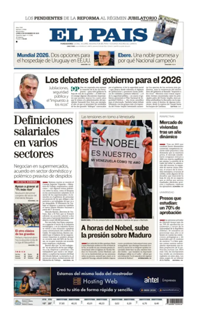 Cover of El Pais (Uruguay)