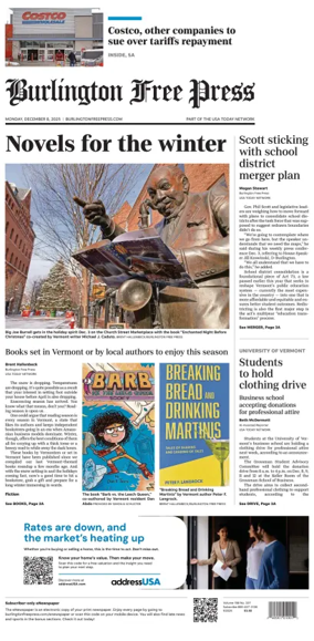 Cover of Burlington Free Press