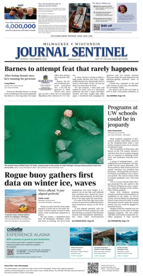 Cover of Milwaukee Journal Sentinel