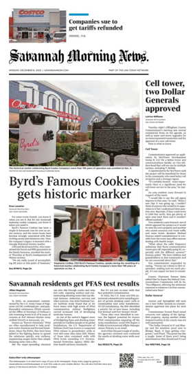 Cover of Savannah Morning News