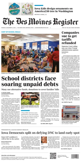 Cover of The Des Moines Register