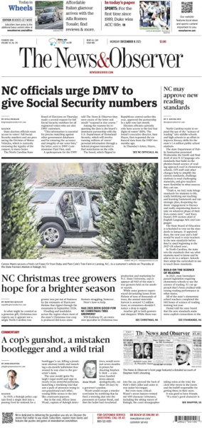 Cover of The News & Observer