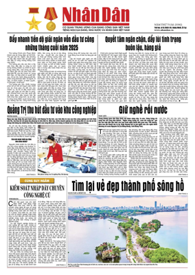 Cover of Nhan Dan newspaper