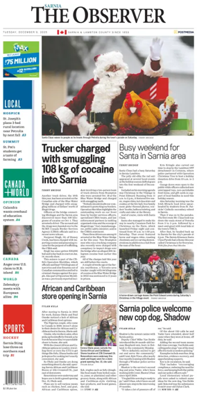 Cover of The Observer (Sarnia)