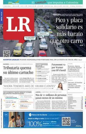 Cover of La Republica (Colombia)