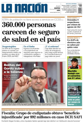 Cover of La Nacion (Costa Rica)