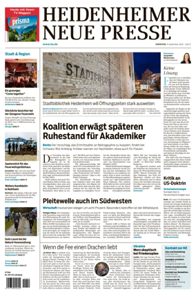 Cover of Heidenheimer Neue Presse