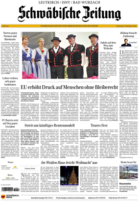 Cover of Schwaebische Zeitung (Leutkirch / Isny / Bad Wurzach)