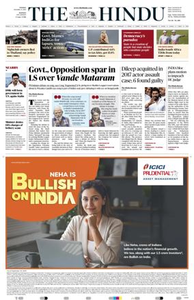 Cover of The Hindu (Madurai)