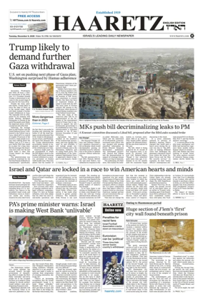 Cover of Haaretz english edition