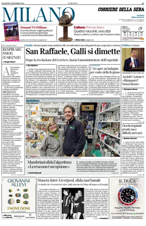 Cover of Corriere della Sera (Milano)