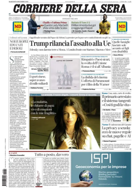 Cover of Corriere della Sera 
