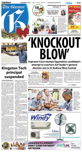 Cover of Jamaica Gleaner