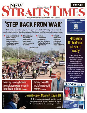Cover of New Straits Times