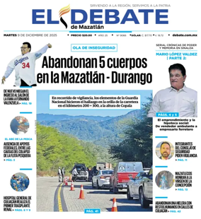 Cover of El Debate de Mazatlan