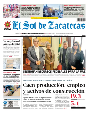 Cover of El Sol de Zacatecas