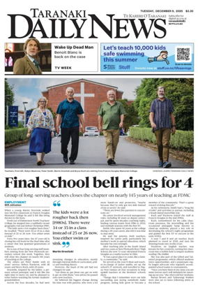 Cover of Taranaki Daily News