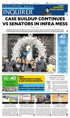 Cover of Philippine Daily Inquirer