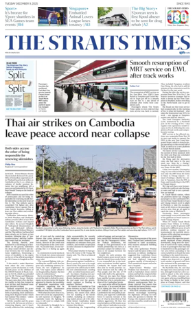Cover of The Straits Times