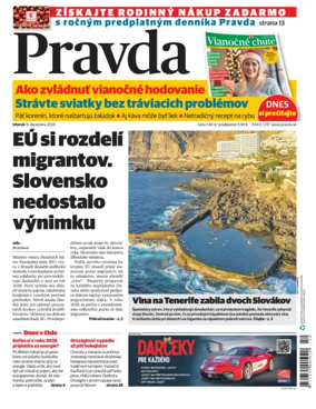 Cover of Pravda of Slovakia