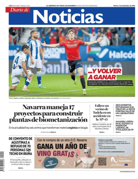 Cover of Diario de Noticias (Spain)