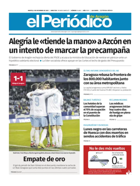 Cover of El Periódico Aragón