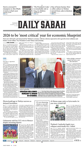 Cover of Daily Sabah (Turkey)