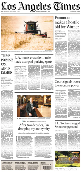 Cover of Los Angeles Times