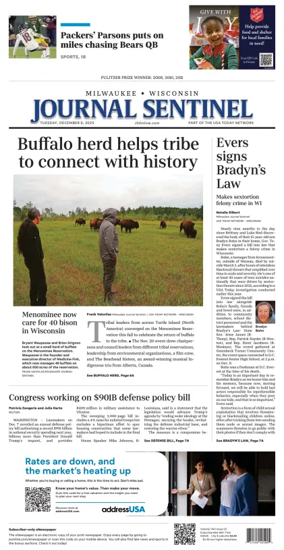 Cover of Milwaukee Journal Sentinel