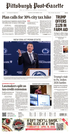 Cover of Pittsburgh Post-Gazette