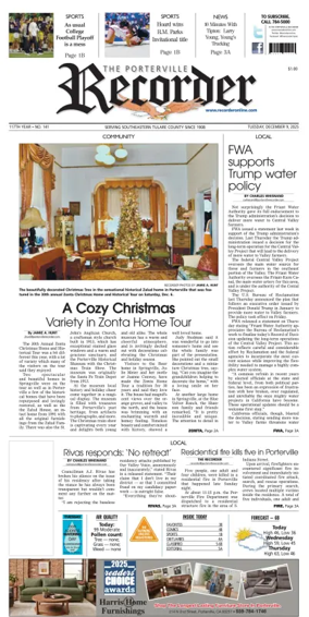 Cover of Porterville Recorder
