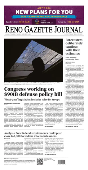 Cover of Reno Gazette Journal