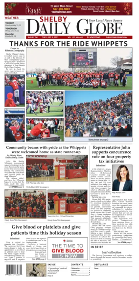 Cover of Shelby Daily Globe