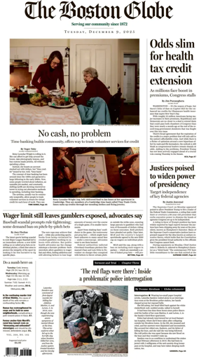 Cover of The Boston Globe