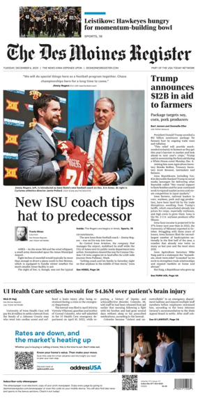 Cover of The Des Moines Register