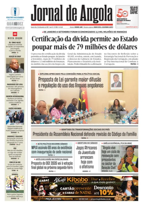 Cover of Jornal de Angola