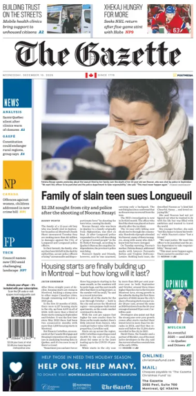 Cover of Montreal Gazette